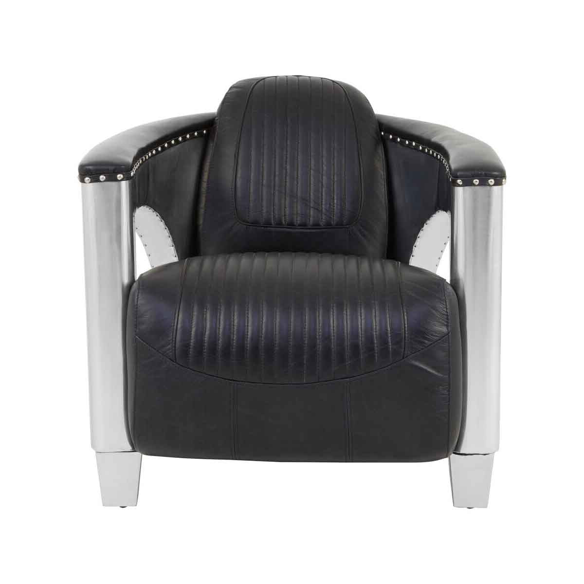 Victor Black Leather Sofa Chair