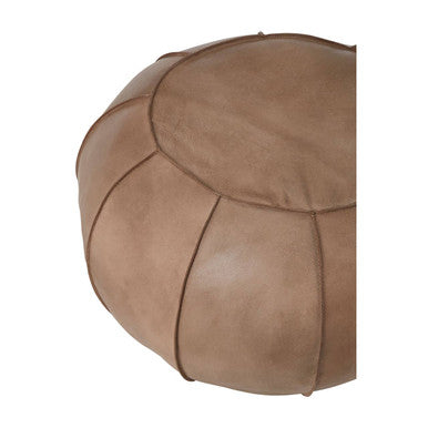 Buffalo Grey Leather Pouffe