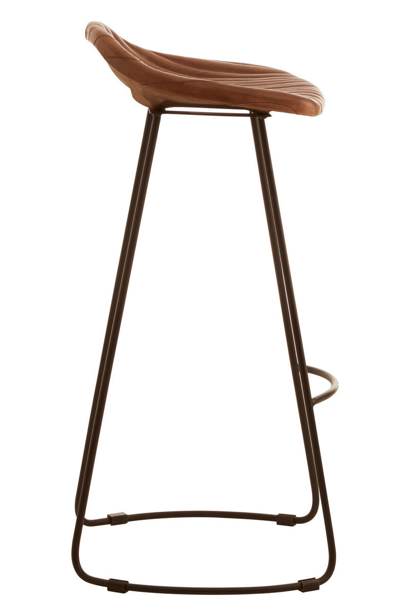 Buffalo Brown Leather Bar Stool