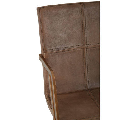 Buffalo Grey Leather Cantilever Dining Chair