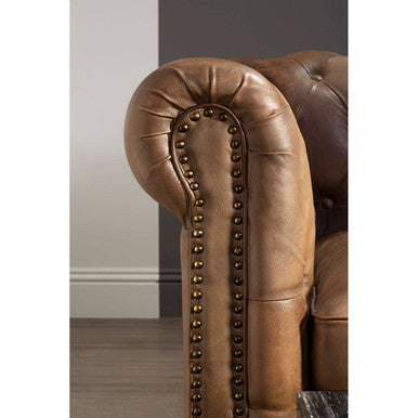 Buffalo 3 Seat Light Brown Leather Sofa