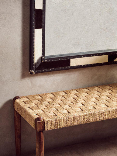 Kensington Townhouse Black And White Genuine Cowhide Wall Mirror