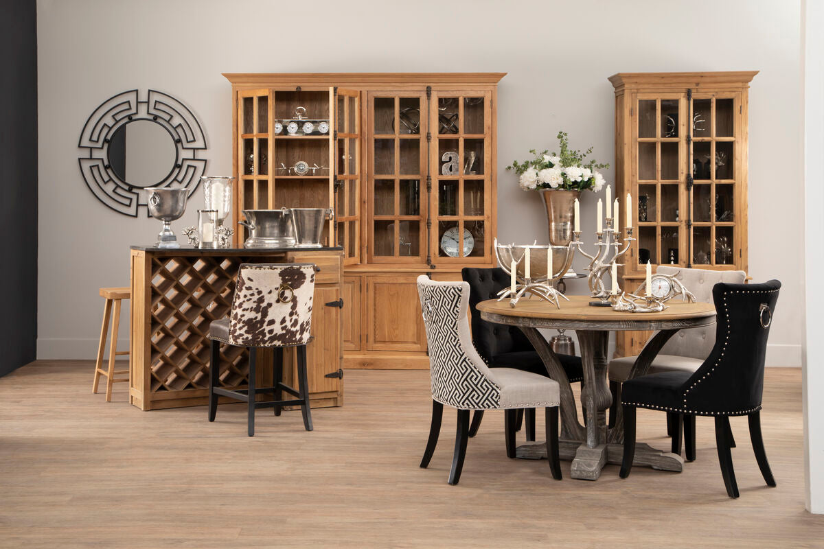 Jalal Black Metal Frame Round Wall Mirror