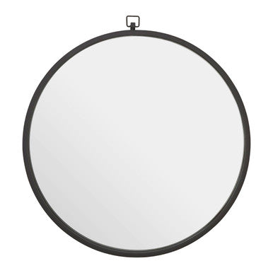 Jacen Black Metal Frame Round Wall Mirror