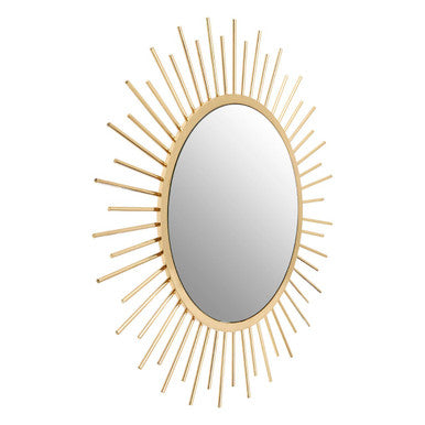 Gold sunburst mirror on a white background