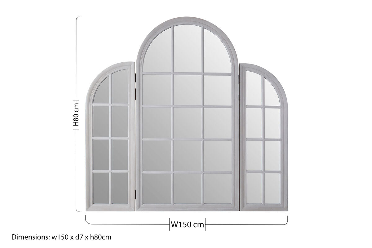 Fret Grey Finish Dressing Table Mirror - Image 7