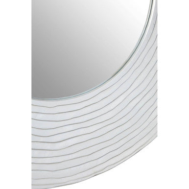 Athena Round Wall Mirror with Silver Finish