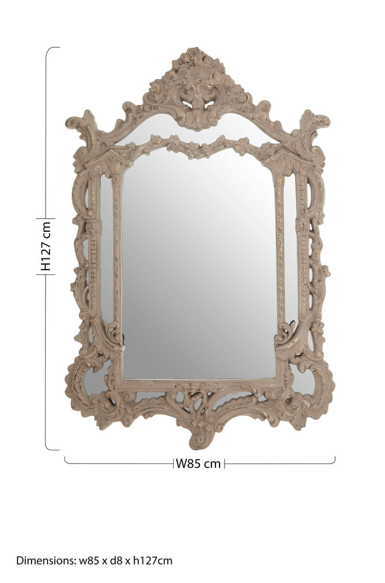 Vasari Antique Grey Ornate Wall Mirror - Image 7