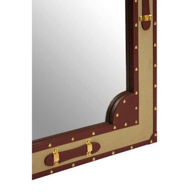 Columbus Canvas And Leather Trim Wall Mirror