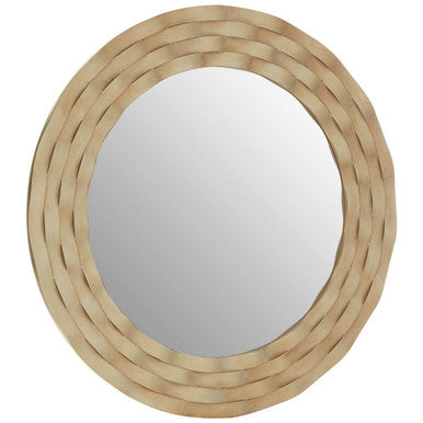 Gwenn Round Wall Mirror with Antique Silver Finish - Image 2