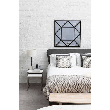 Descartes Black Metal Frame Wall Mirror