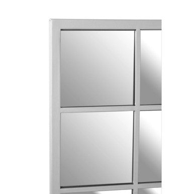 Descartes Silver Grid Frame Wall Mirror