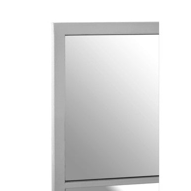 Descartes Square Design Silver Finish Frame Wall Mirror