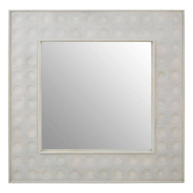 Square mirror with decorative frame on a white background
