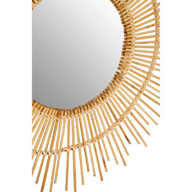 Batu Natural Rattan Round Wall Mirror