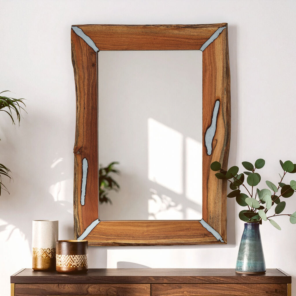 Almora Acacia Wood Wall Mirror - Image 2