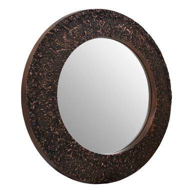 Akola Copper Finish Round Wall Mirror - Image 4