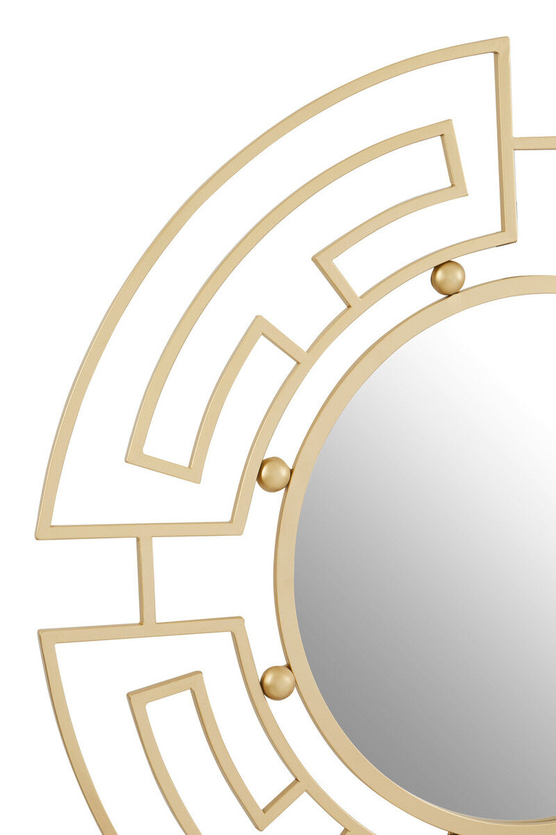 Jalal Gold Finish Rouund Wall Mirror