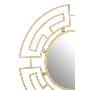 Jalal Gold Finish Round Wall Mirror