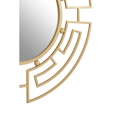 Jalal Gold Finish Round Wall Mirror
