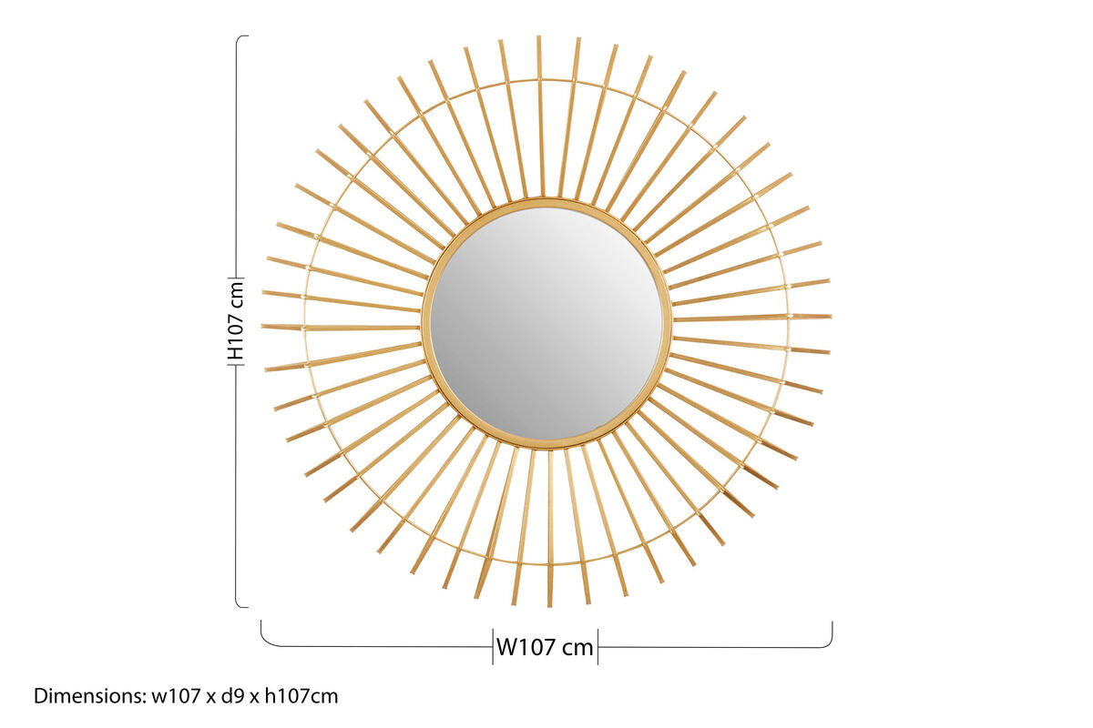 Beauly Round Gold Wall Mirror - Image 6