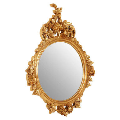 Marseille Gold Finish Round Wall Mirror