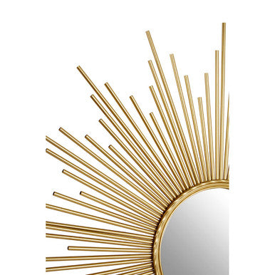 Gold sunburst mirror on a white background
