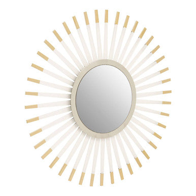 Decorative mirror with sunburst design on a white background