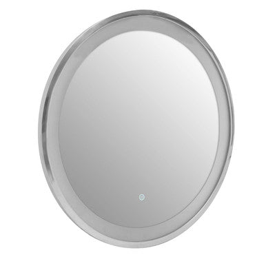 Avelino Illuminated LED Silver Round Mirror