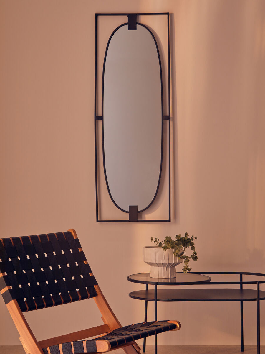 Trento Black Rectangular Wall Mirror