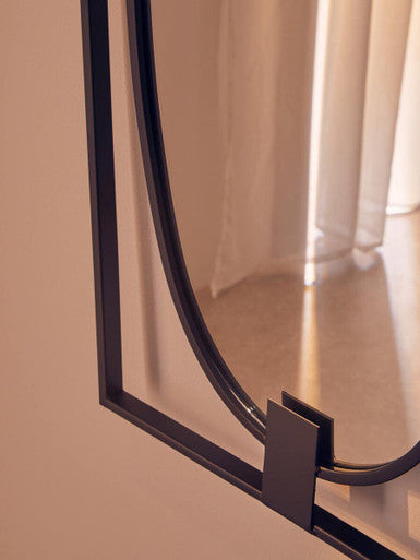 Trento Black Rectangular Wall Mirror