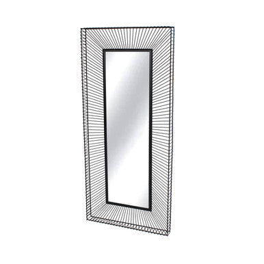 Rectangular mirror with a black wireframe border on a white background