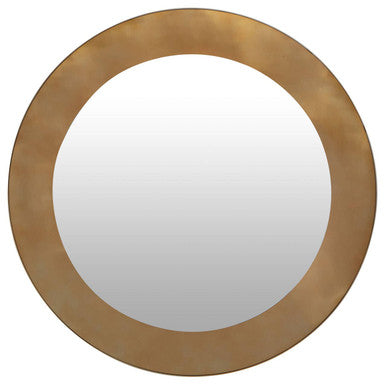 Grenoble Brushed Gold Round Wall Mirror