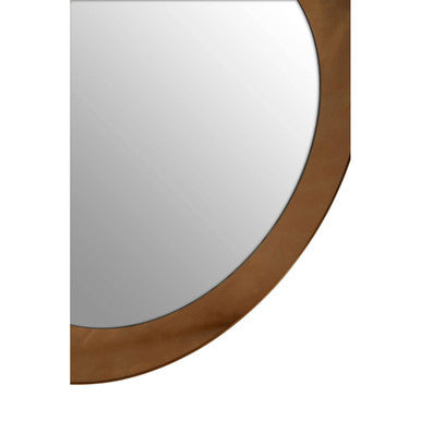 Grenoble Brushed Gold Round Wall Mirror