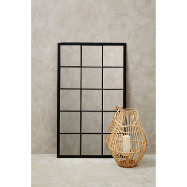 Descartes Black Large Grid Wall Mirror