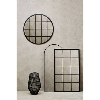 Descartes Black Large Grid Wall Mirror