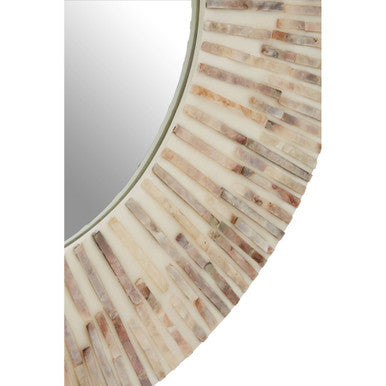 Palu Natural Shell Round Wall Mirror