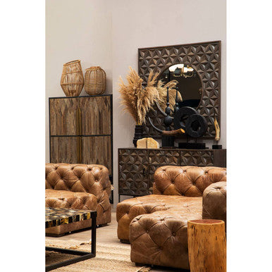 Solana Grey Wash Mango Wood Wall Mirror