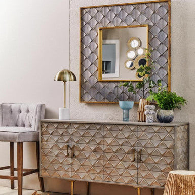 Siro Mango Wood Square Wall Mirror - Image 2
