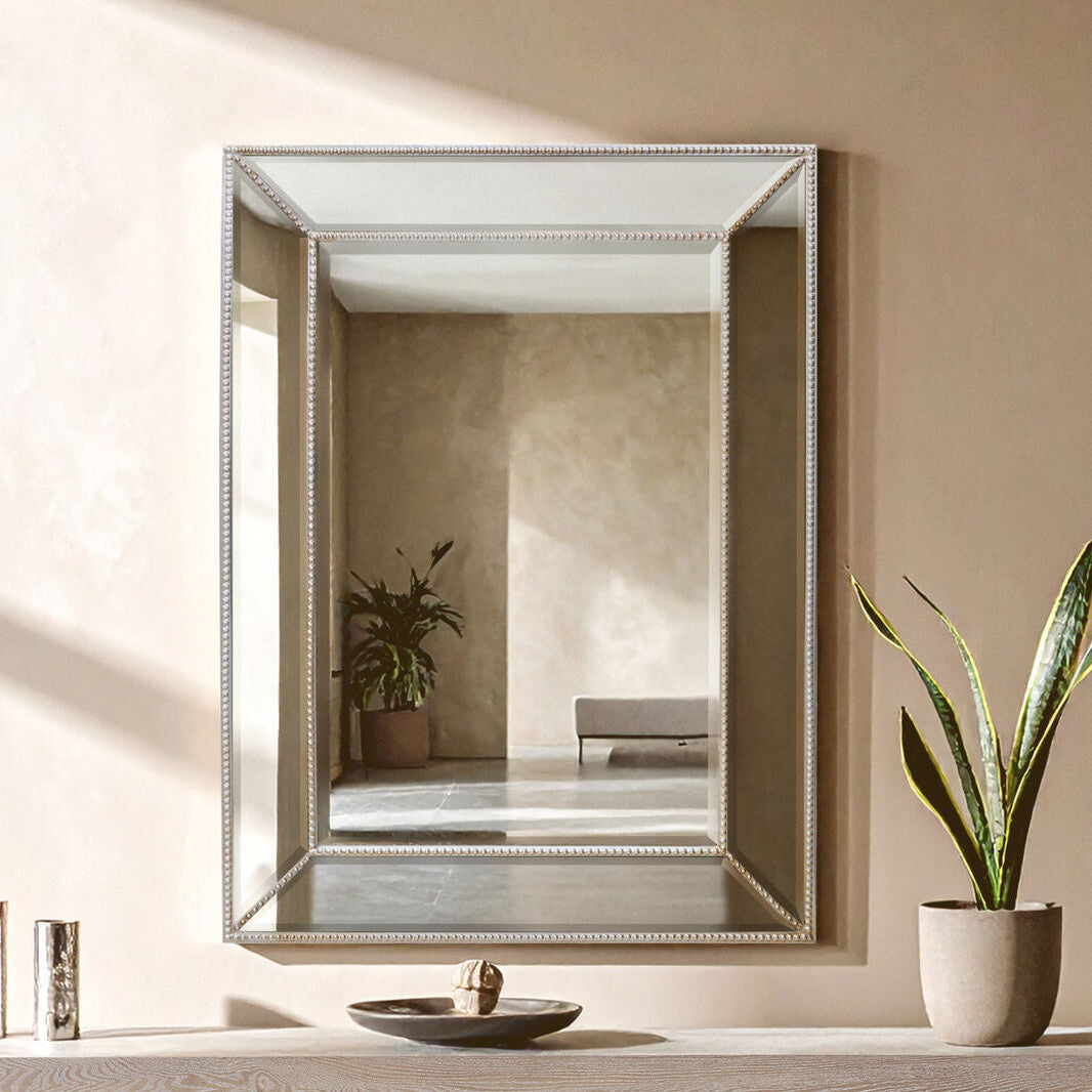 Lapari Silver Finish Rectangular Wall Mirror - Image 2