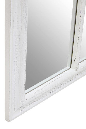 Lovida White Arched Wooden Frame Wall Mirror