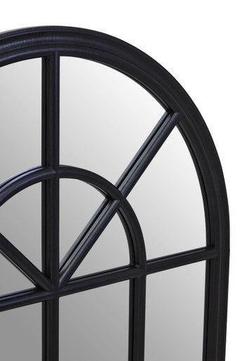 Lovida Black Arched Wooden Frame Wall Mirror