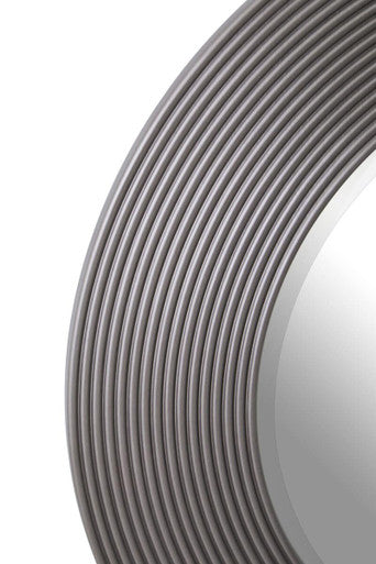 Dervio Grey Ribbed Round Wall Mirror - Image 9