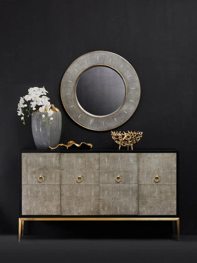 Deruta Grey Shagreen Effect Wall Mirror - Image 2