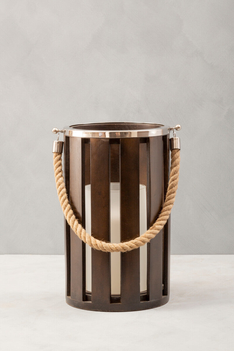 Hampstead Candle Holder with Rope Handle.