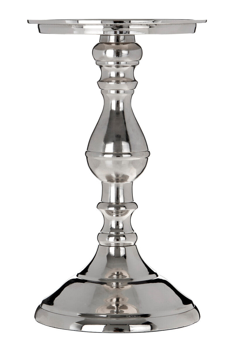 Silver candle holder on a white background