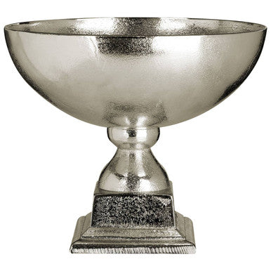 Silver pedestal bowl on a white background