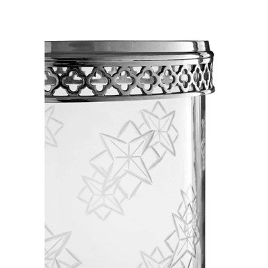 Fizzah Hurricane Candle Holder with Nickel Finish