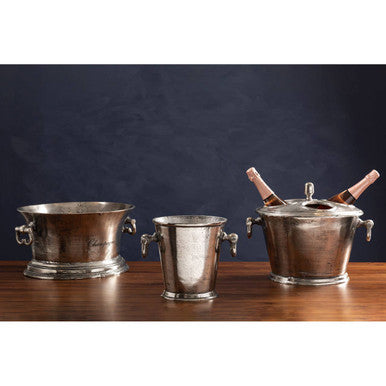 Rustic Antique Silver 4 Bottle Wine Cooler - Image 4