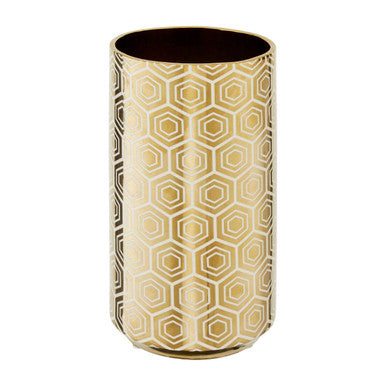 Hexa Large Gold and Cream Ceramic Vase